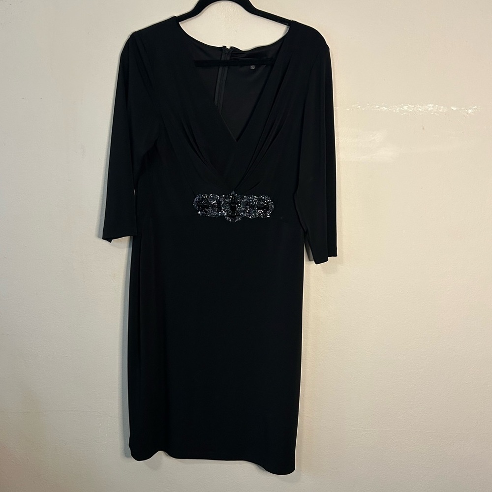 David Meister Beaded Quarter Sleeve Dress